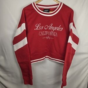 Jolie & Joy Sweatshirt Los Angeles Pullover Women's Size Medium Red And White